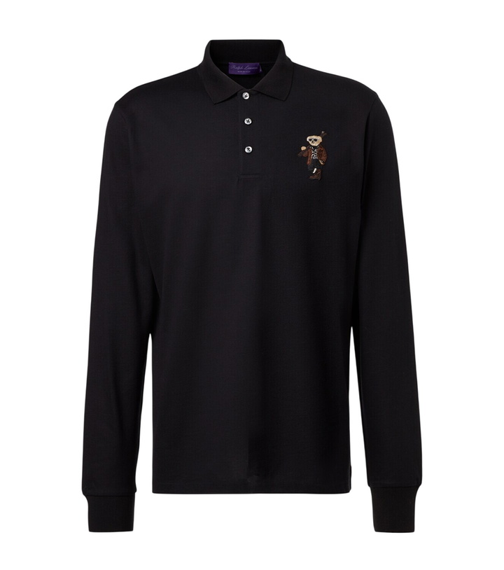 Photo: Ralph Lauren Purple Label Embroidered cotton and cashmere polo shirt