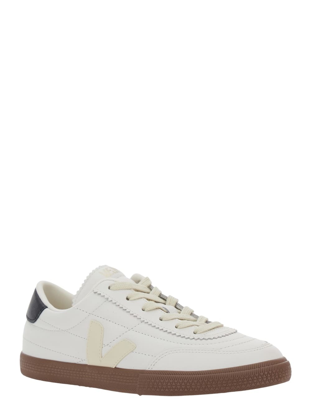 Veja panenka White Low Top Sneakers With Logo Patch On The Side And Contrasting Heel With Logo Lettering In Leather Unisex