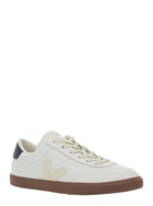 Veja panenka White Low Top Sneakers With Logo Patch On The Side And Contrasting Heel With Logo Lettering In Leather Unisex