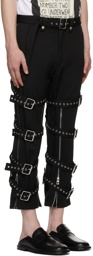 Loewe Black Wool Belted Trousers