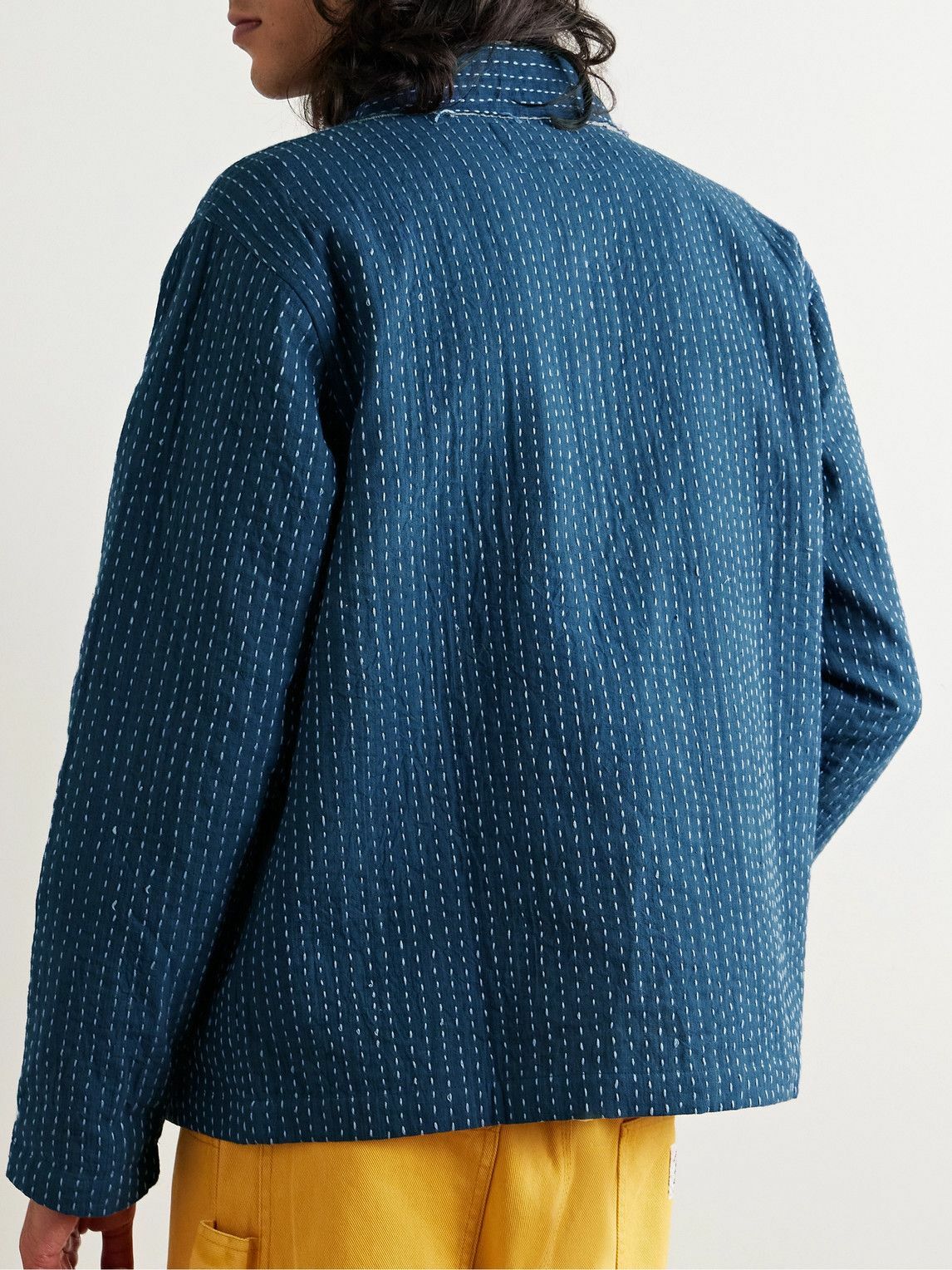 Kartik Research - Embroidered Cotton Jacket - Blue Kartik Research