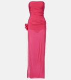 Magda Butrym Floral-appliqué jersey gown