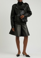 Aexae Leather Biker Jacket Black