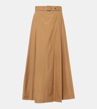 'S Max Mara Pleated cotton poplin maxi skirt