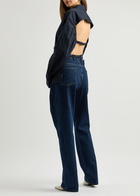 Bettter X Icons Open-back Cotton-blend Shirt Navy