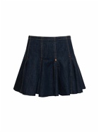 RE/DONE - Pleated Denim Cotton Blend Mini Skirt