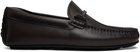 BOSS Brown Nappa-Leather Driver Loafers