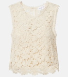 Velvet Simona cotton-blend guipure lace top