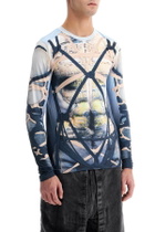 Y PROJECT bondage print t-shirt Blue