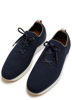 Aurélien Panelled Knit Sneakers Navy