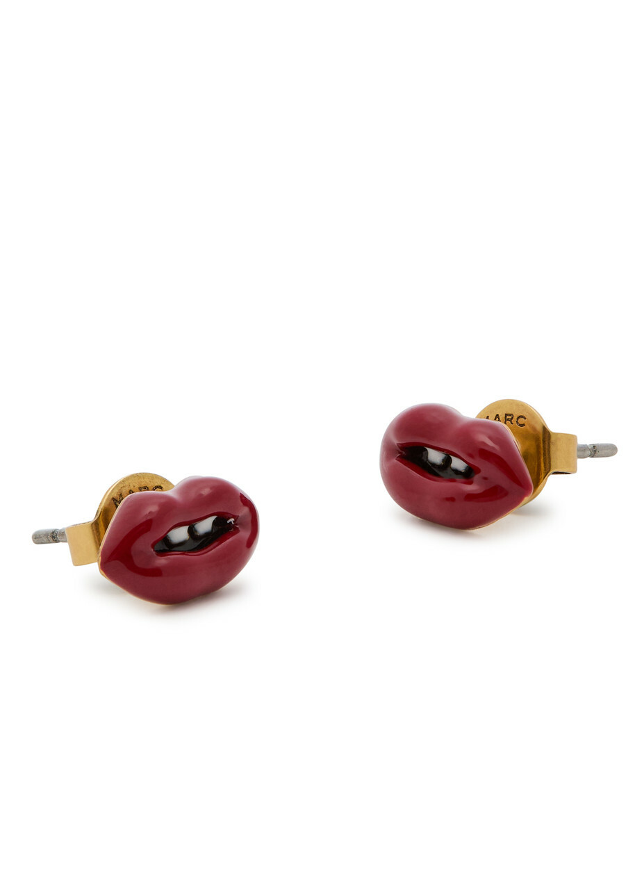 Marc Jacobs Lips Stud Earrings - Gold - One Size