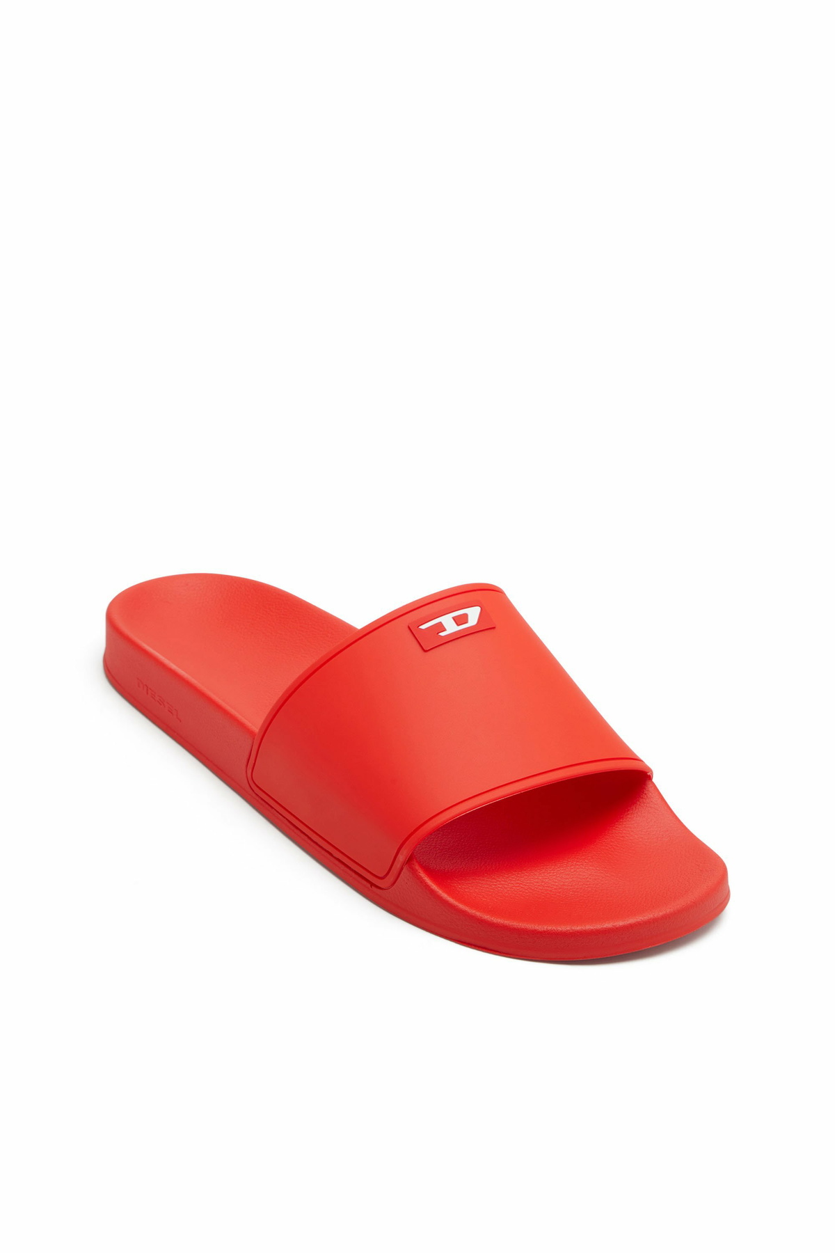 Diesel Sa-Swim-Rubber pool slides with D logo - Slides Mens in Red