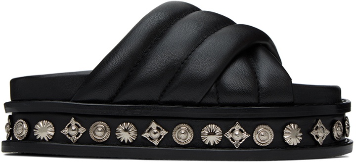 Photo: Toga Virilis Black Embellished Leather Sandals