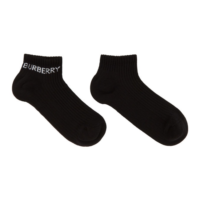 Photo: Burberry Black Intarsia Logo Ankle Socks