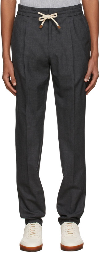 Photo: Brunello Cucinelli Grey Wool Trousers