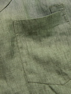 FRESCOBOL CARIOCA - Thomas Camp-Collar Linen Shirt - Green