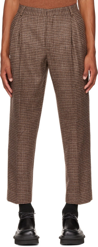 Photo: Dries Van Noten Brown Pleated Trousers