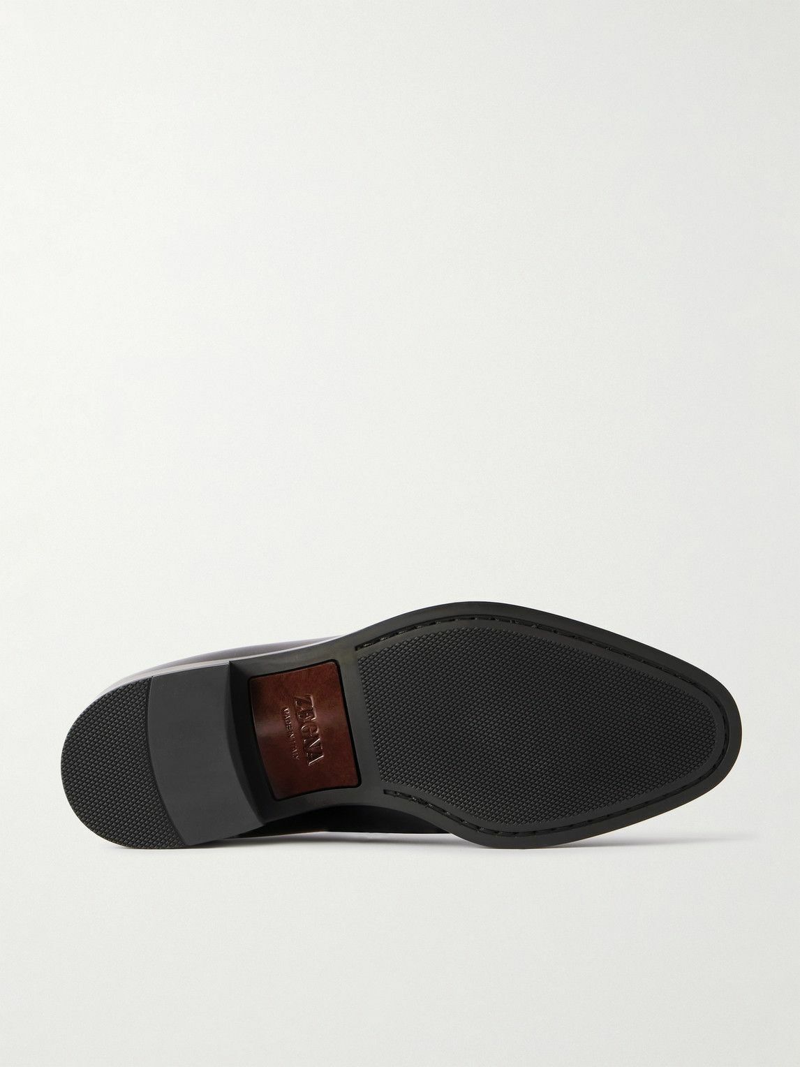 Zegna - New Classic Flex Glossed-Leather Penny Loafers - Black