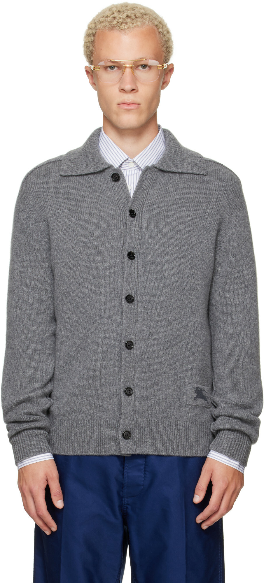 Burberry Gray Jacquard Hoodie Burberry