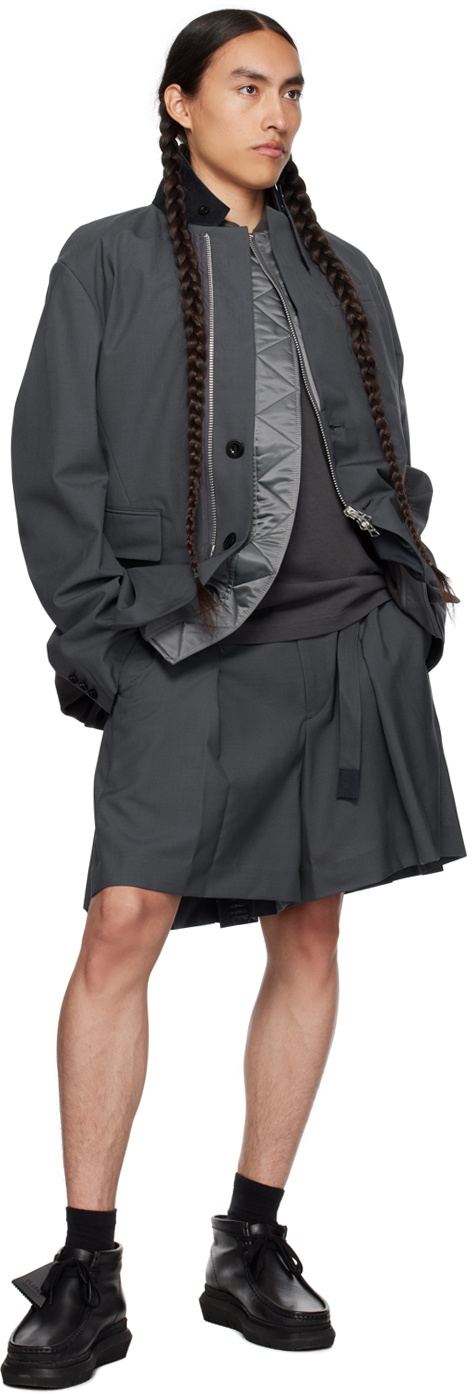 sacai Gray Suiting Jacket Sacai