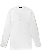 TOM FORD - Stretch-Cotton Jersey Henley Pyjama T-Shirt - White