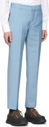 Alexander McQueen Blue Wool & Mohair Trousers