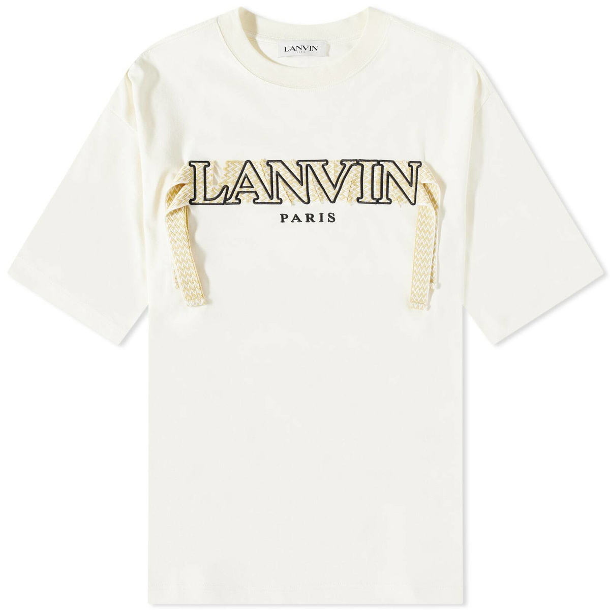 Lanvin Men's Curb Lace T-Shirt in Milk Lanvin