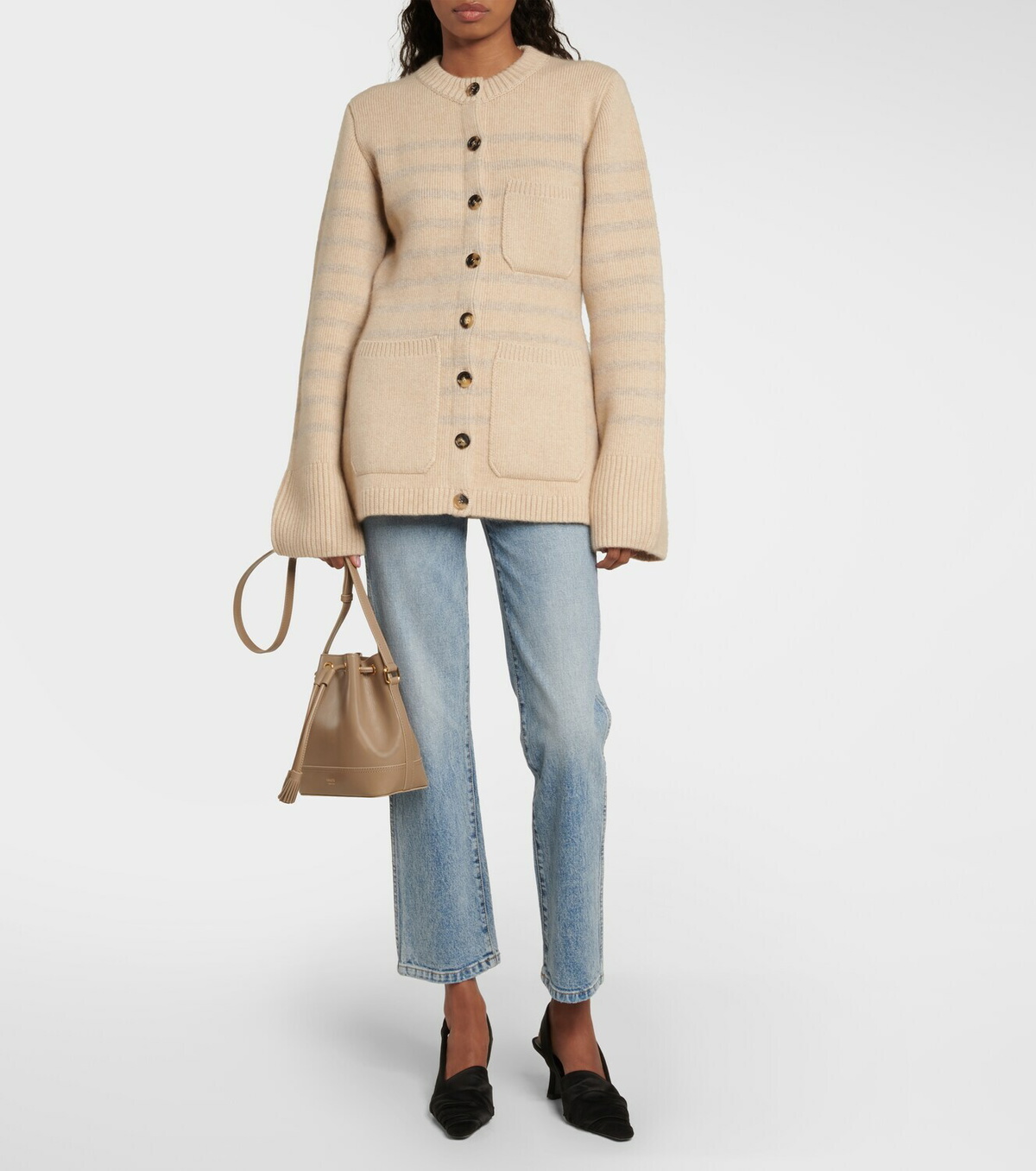 Khaite - Suzette striped cashmere-blend cardigan Khaite