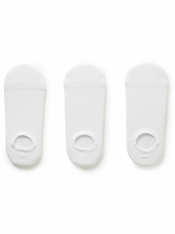 Photo: Anonymous Ism - Three-Pack No-Show Cotton-Blend Socks - White