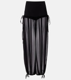 Nensi Dojaka Mesh-trimmed silk balloon pants
