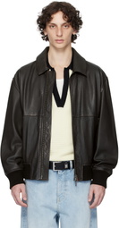 BOSS Brown Zip Leather Jacket