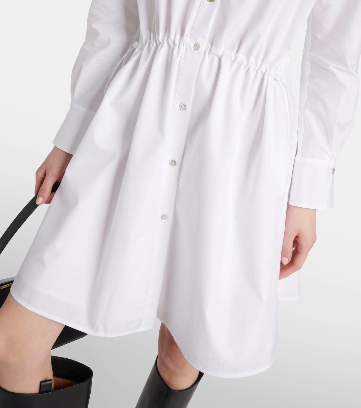 【Vince】 Ruchedコットン shirtdress Cotton Drawcord Ruched Shirt Dress in Dresses & Skirts | Vince