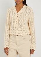 Free People Charlotte Pointelle-knit Sweatshirt Cream