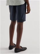Lardini - Straight-Leg Cotton-Blend Bermuda Shorts - Blue
