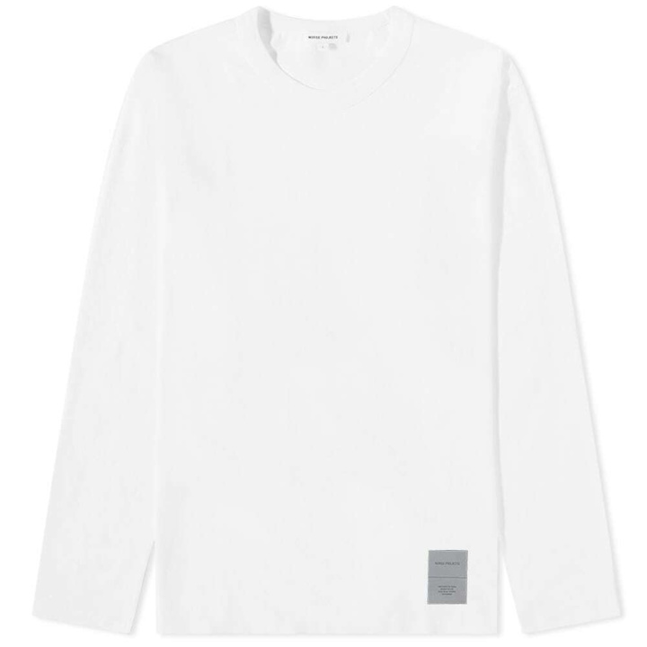 Photo: Norse Projects Men's Long Sleeve Holger Tab Series Reflective T-Shirt in White