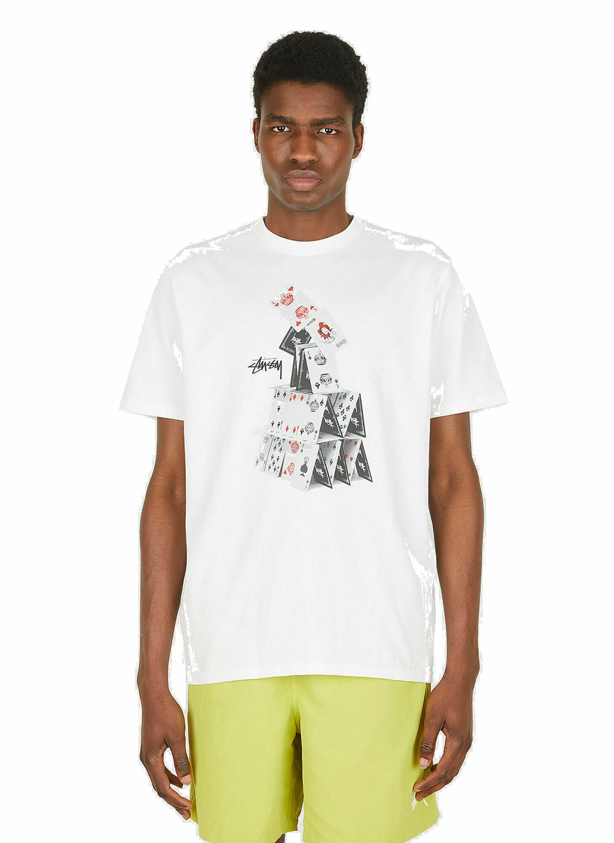 House of Cards Logo T-Shirt in White Stussy