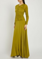 Tove Eira Ruched Stretch-jersey Maxi Dress Green