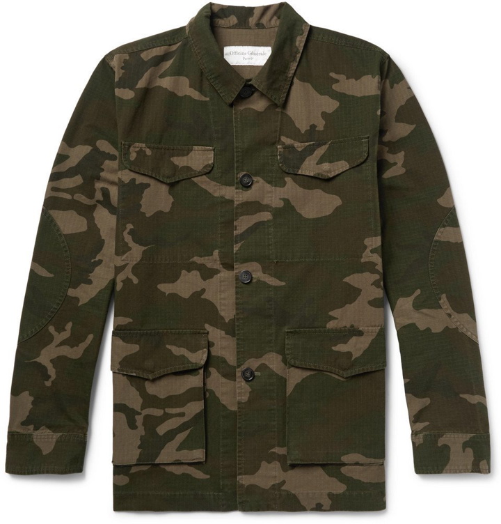 Photo: Officine Generale - Camouflage-Print Cotton and Nylon-Blend Ripstop Jacket - Army green
