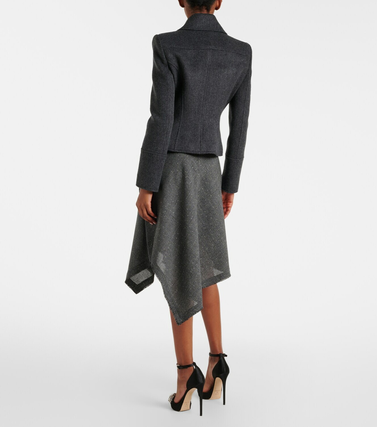 McQueen Prince of Wales check wool midi skirt