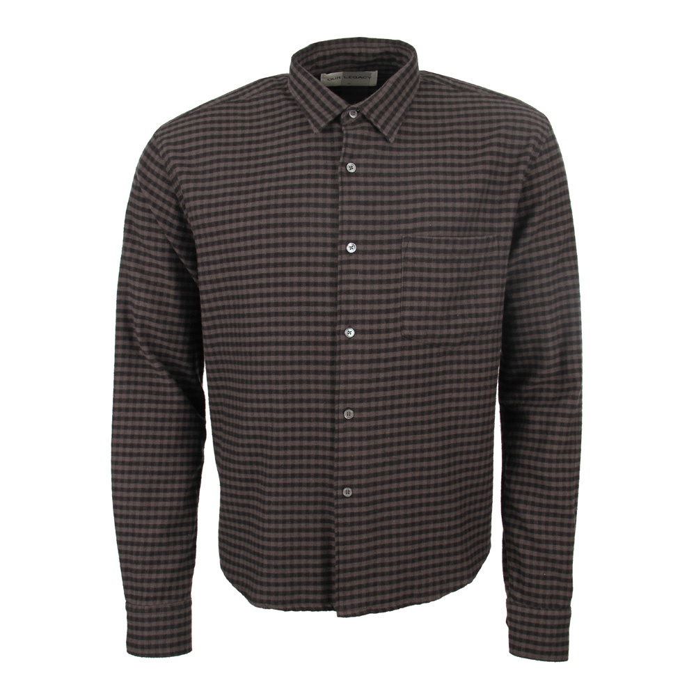 Shirt Initial - Black / Grey Gingham