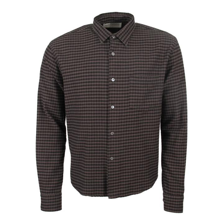 Photo: Shirt Initial - Black / Grey Gingham