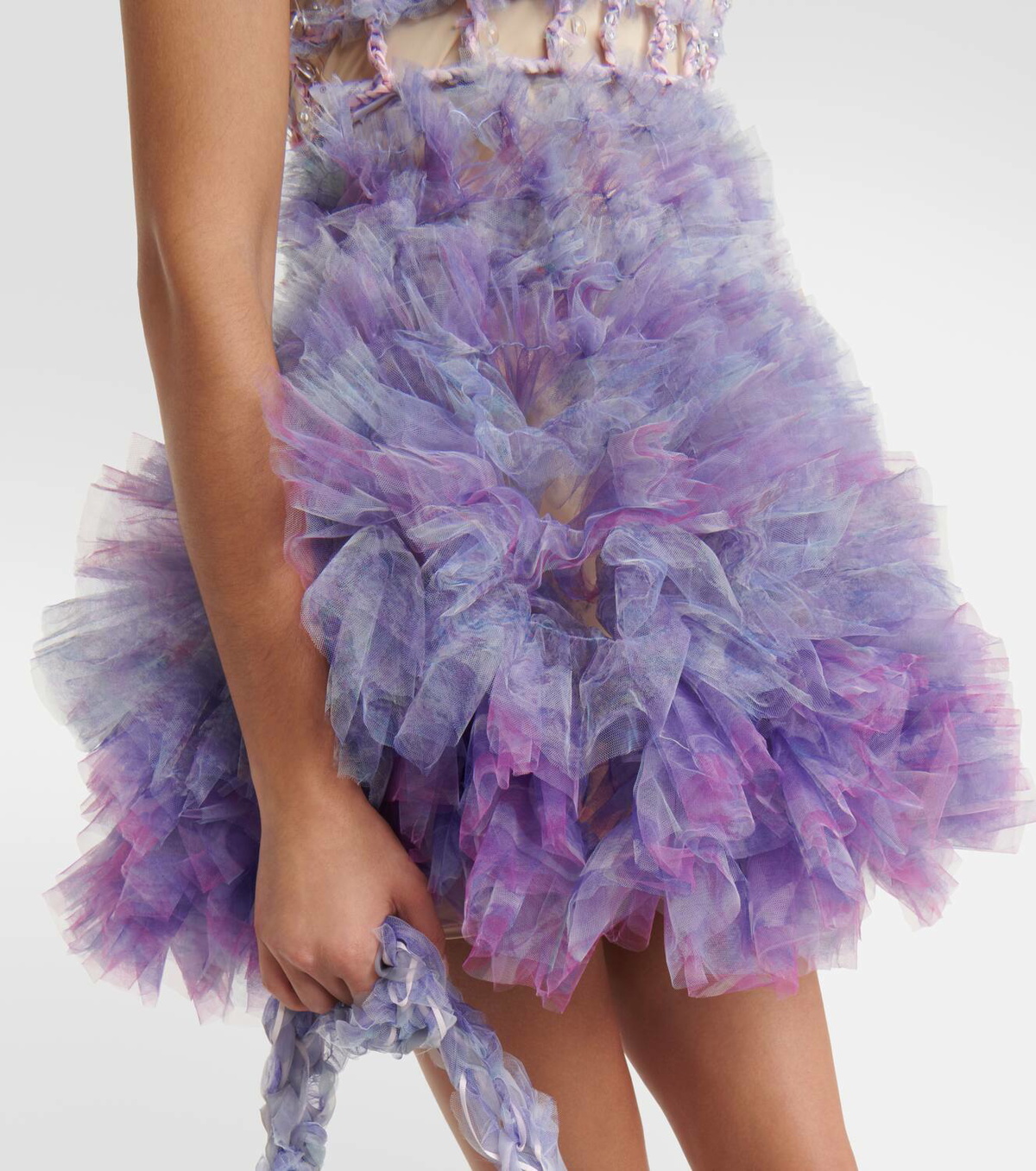 Susan Fang Gathered tulle minidress