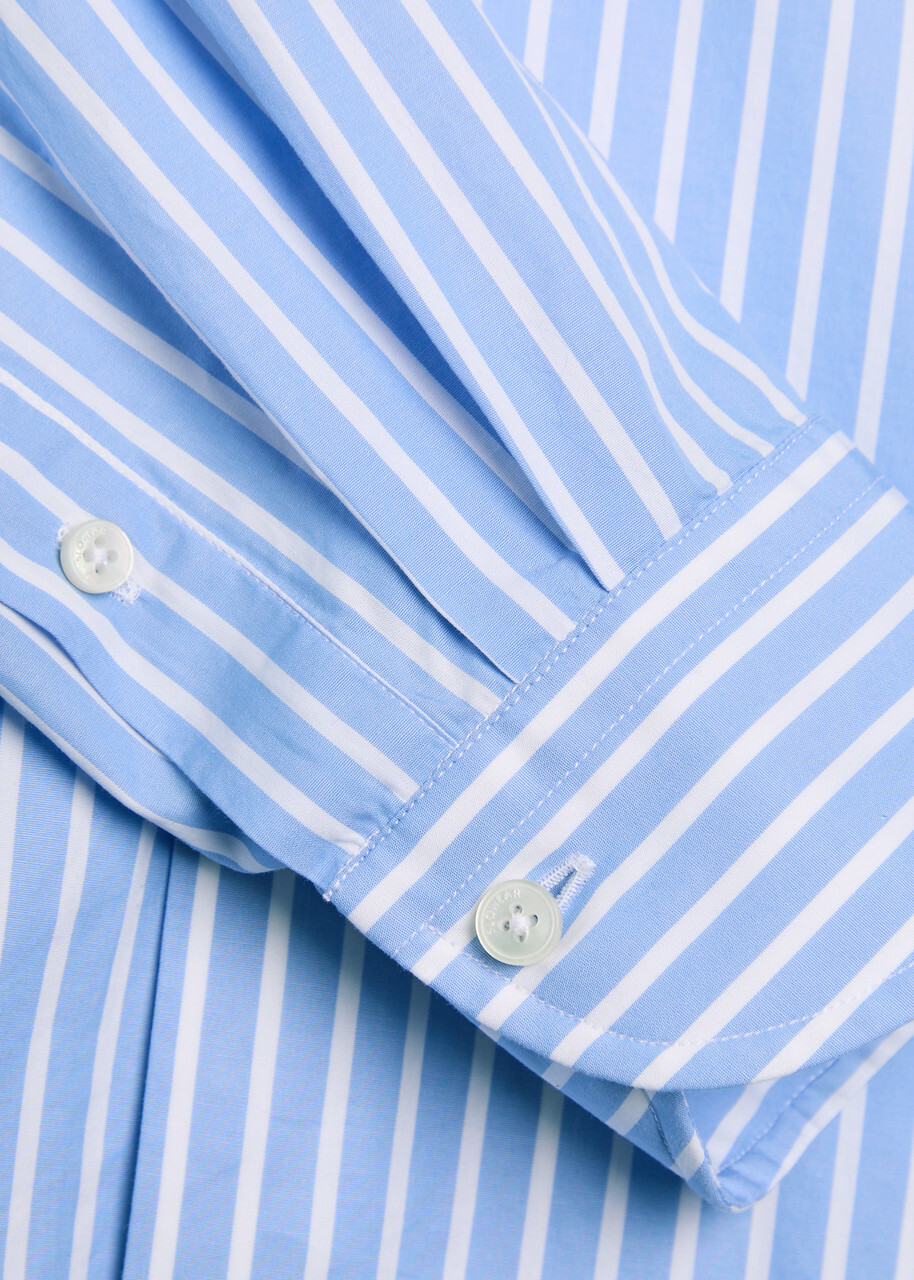 Slowear Striped Cotton-poplin Shirt Blue