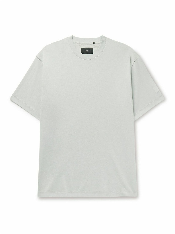Photo: Y-3 - Oversized Logo-Appliquéd Cotton-Jersey T-Shirt - Gray