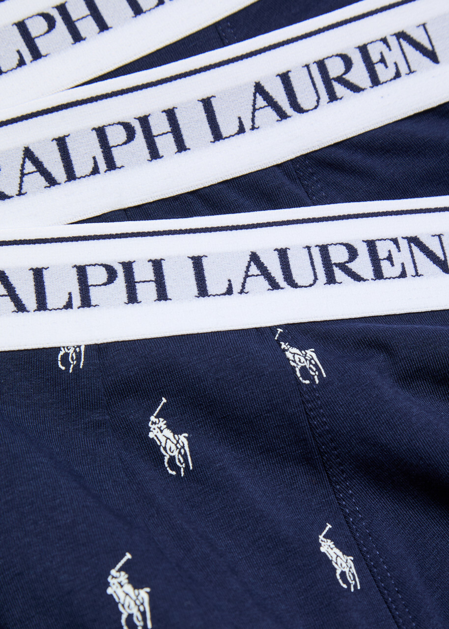 Polo Ralph Lauren Logo Stretch-cotton Trunks set of Three Navy