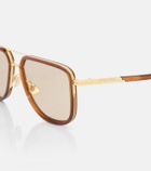 Bottega Veneta Metal Combi aviator sunglasses