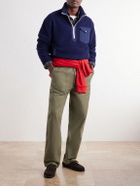 Drake's - Shell-Trimmed Fleece Half-Zip Jacket - Blue