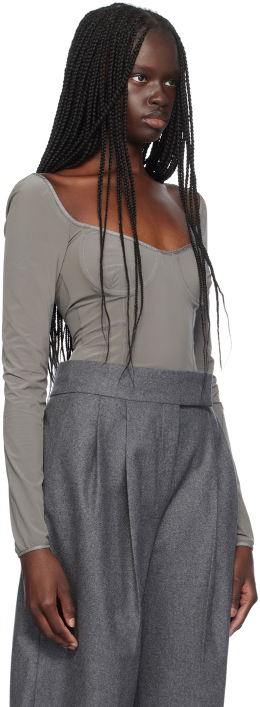 Paris Georgia Gray Underwire Bodysuit
