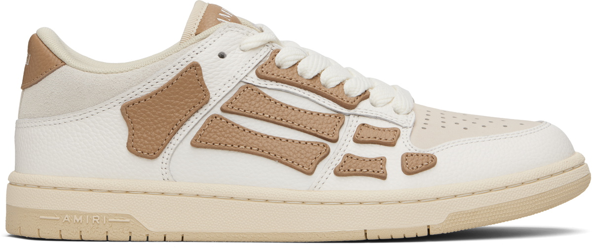 AMIRI White & Tan Skel Top Low Sneakers Amiri