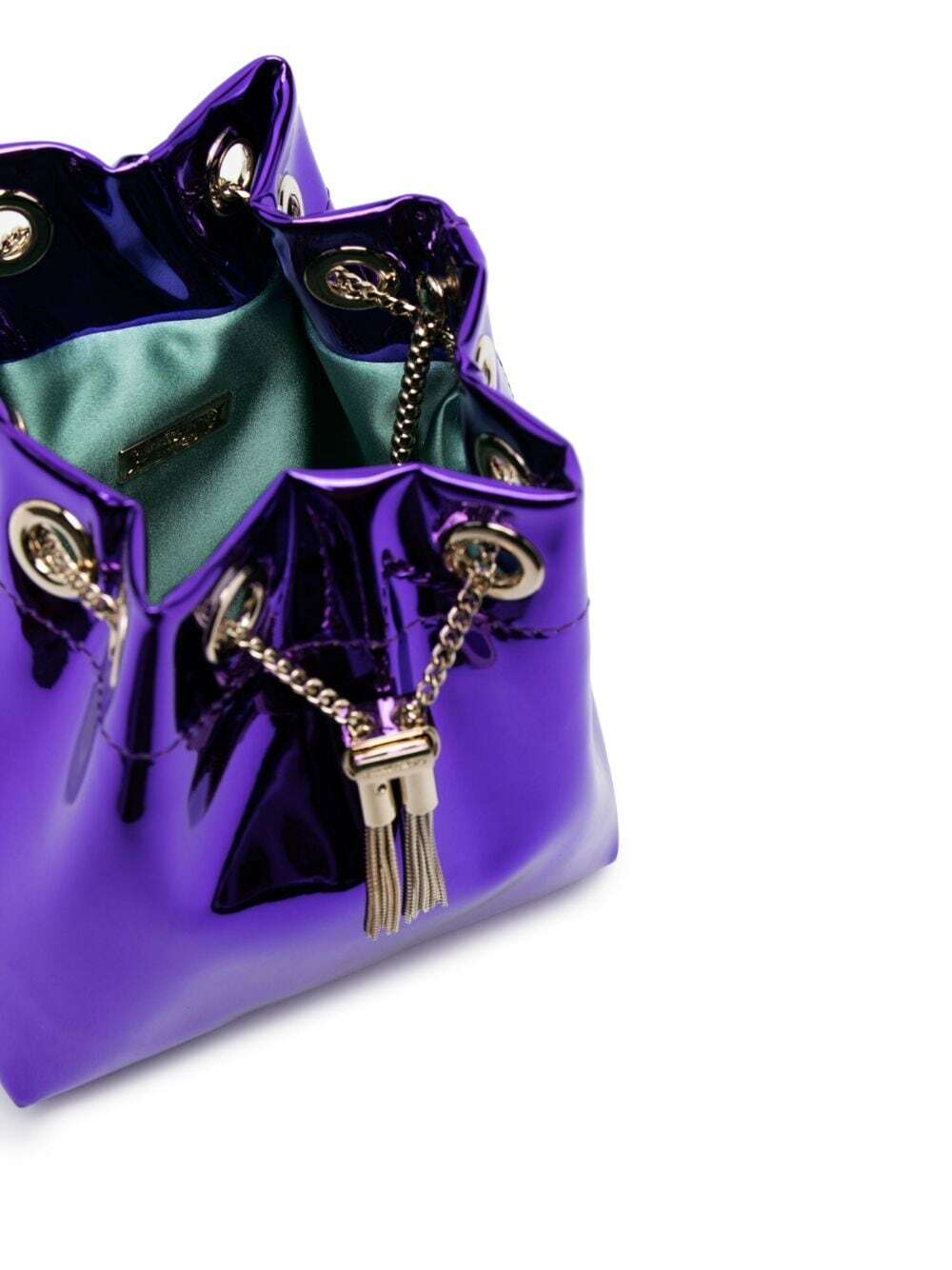 JIMMY CHOO - Bon Bon Metallic Leather Bucket Bag Jimmy Choo